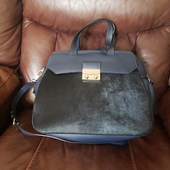 3X HP. Kate Spade Adriana Alice Street Leather And Calf Hair Satchel - Picture 4 of 16